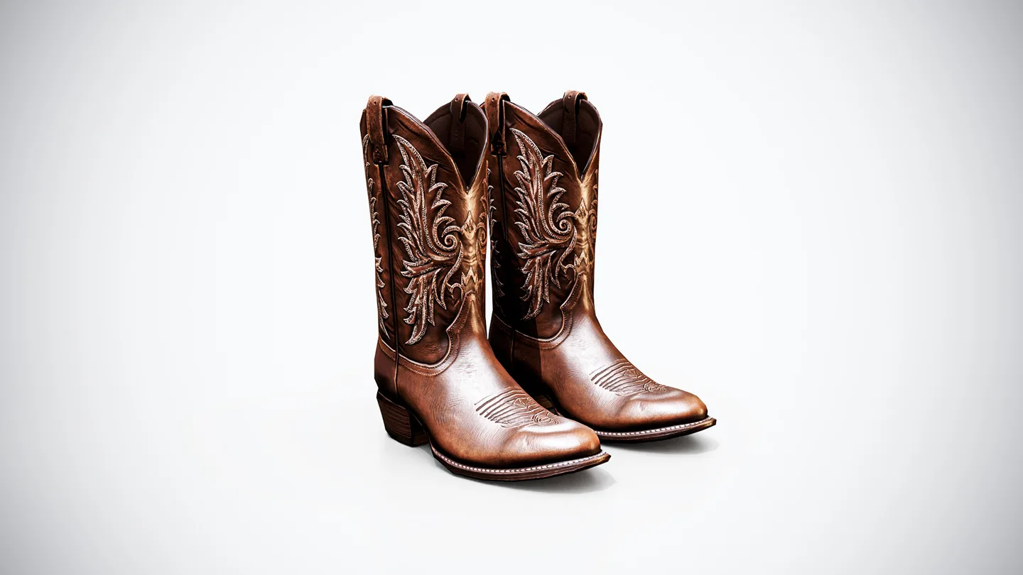 Cowboy Boots 3D Model Game-Ready Western Asset